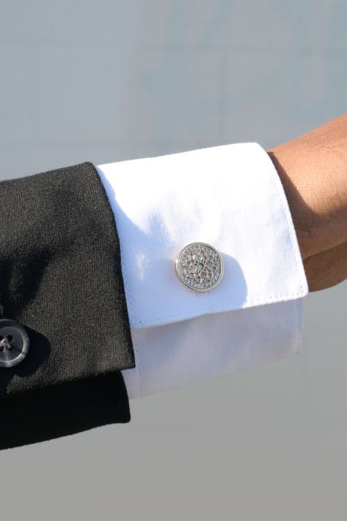 Classicharms Constantine Regal Round Cufflinks In Metallic