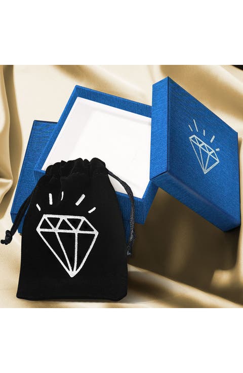 Sterling Silver CZ Paperclip Link Drop Earrings