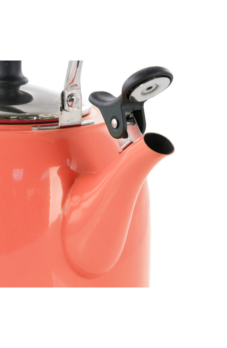 MARTHA STEWART Lily Pond 2.2 Quart Stainless Steel Tea Kettle, Alternate, color, Coral