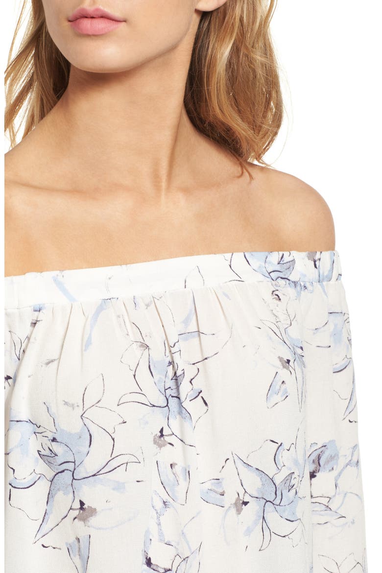 Off the Shoulder Tunic, Alternate, color, IVORY EGRET ABSTRACT FLORAL