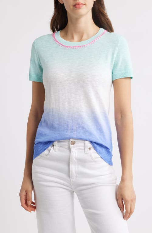 Hatley Simone Knit Short Sleeve Tee In Ocean Dip Dye In Marina