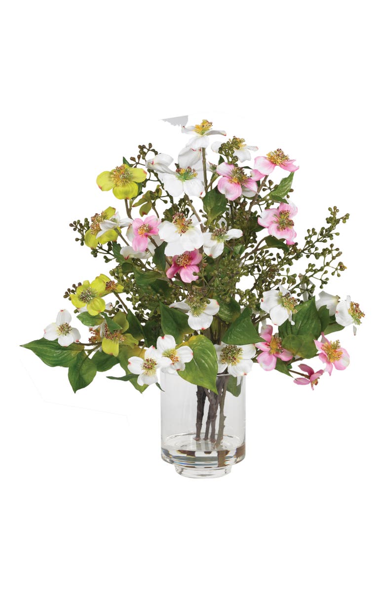 NEARLY NATURAL Dogwood Artificial Flower Arrangement, Main, color, Assorted