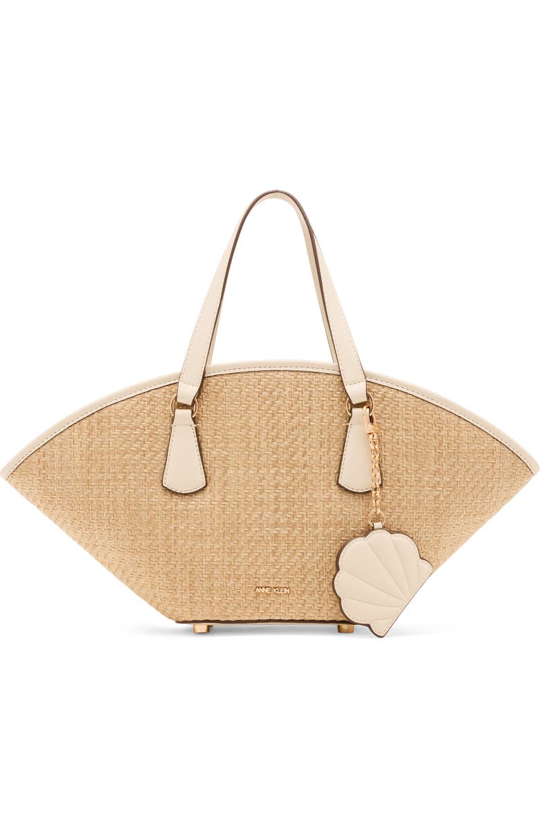 Anne Klein Medium Straw Tote Bag, Main, color, Parchment