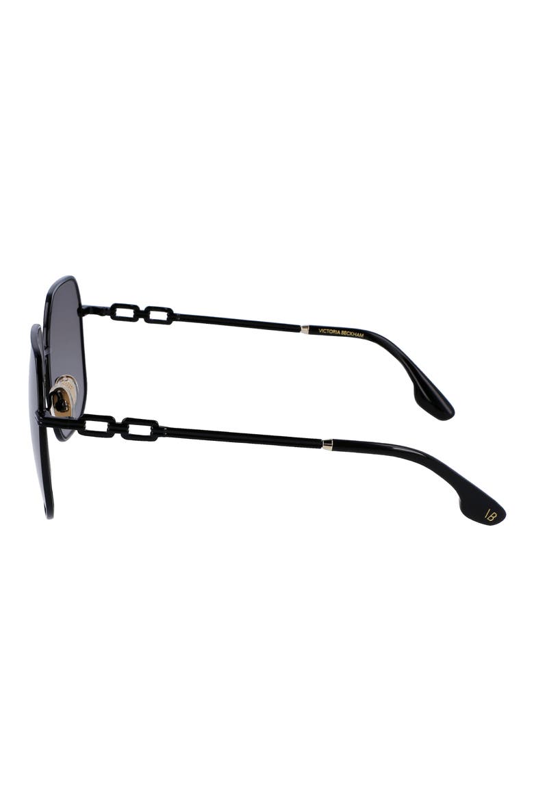 58mm Square Sunglasses, Alternate, color, BLACK