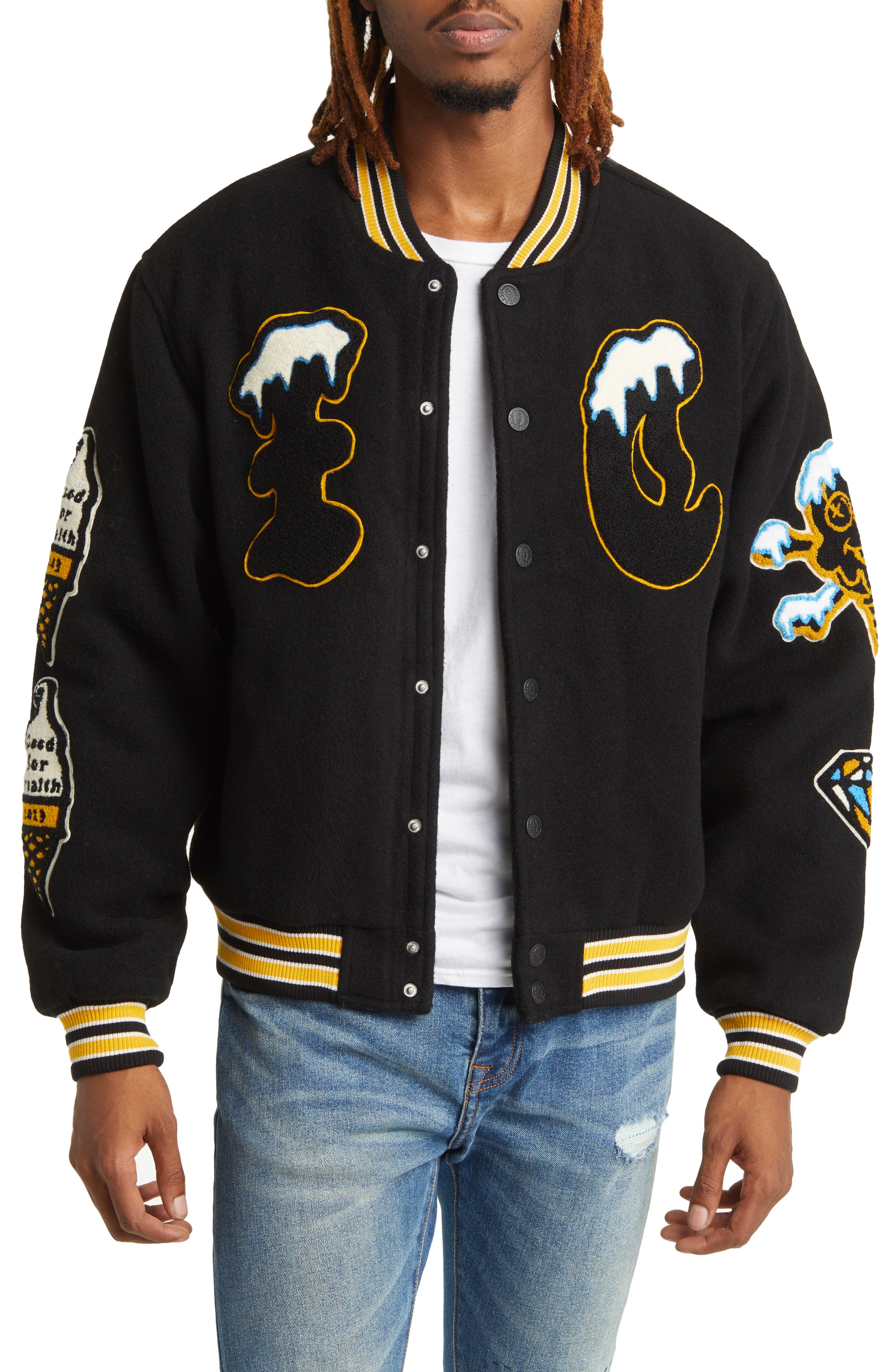 Flap Jack Wool Blend Letterman Jacket