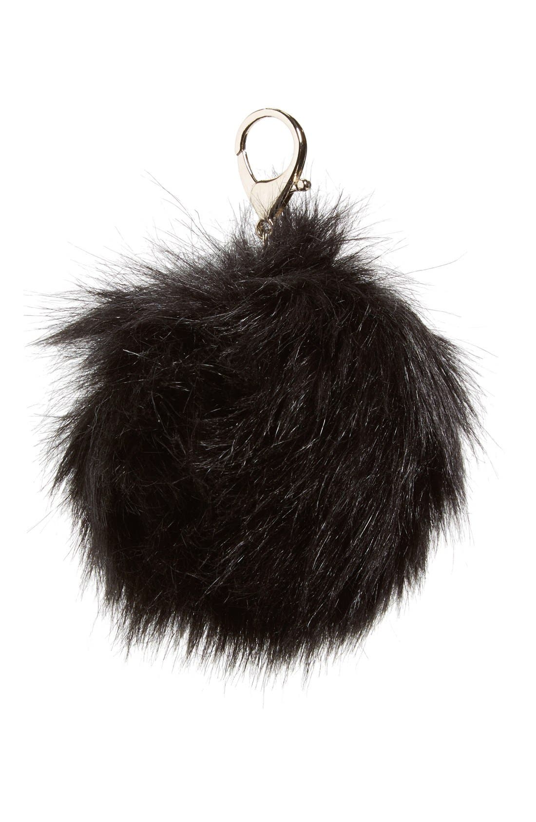 NILA ANTHONY Faux Fur Pompom Clip, Main, color, 
