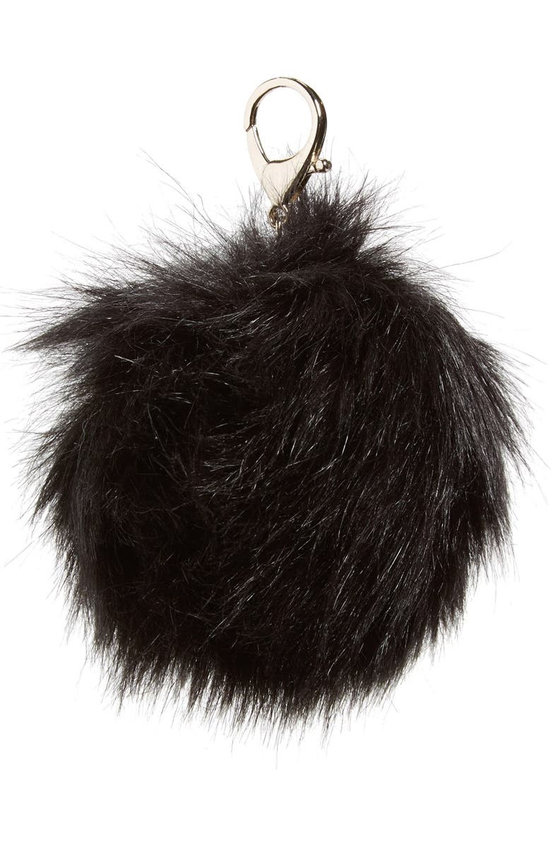 NILA ANTHONY Faux Fur Pompom Clip, Main, color,