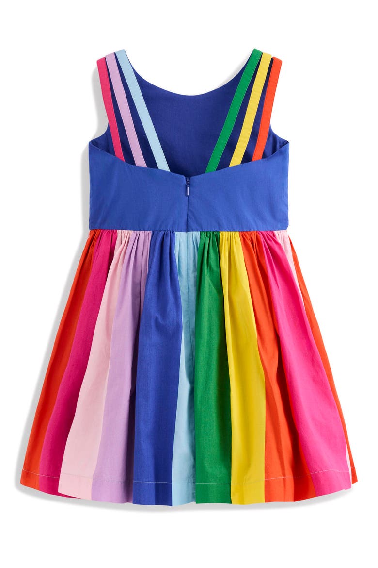 Kids' Rainbow Stripe Cotton Strap Back Dress, Alternate, color, SAPPHIRE BLUE RAINBOW