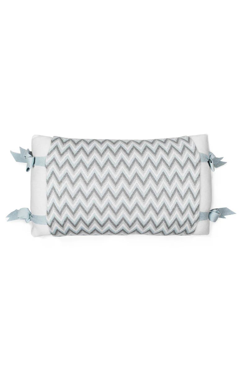 RIAN TRICOT Apron Crib Pillow, Main, color, Blue & Gray