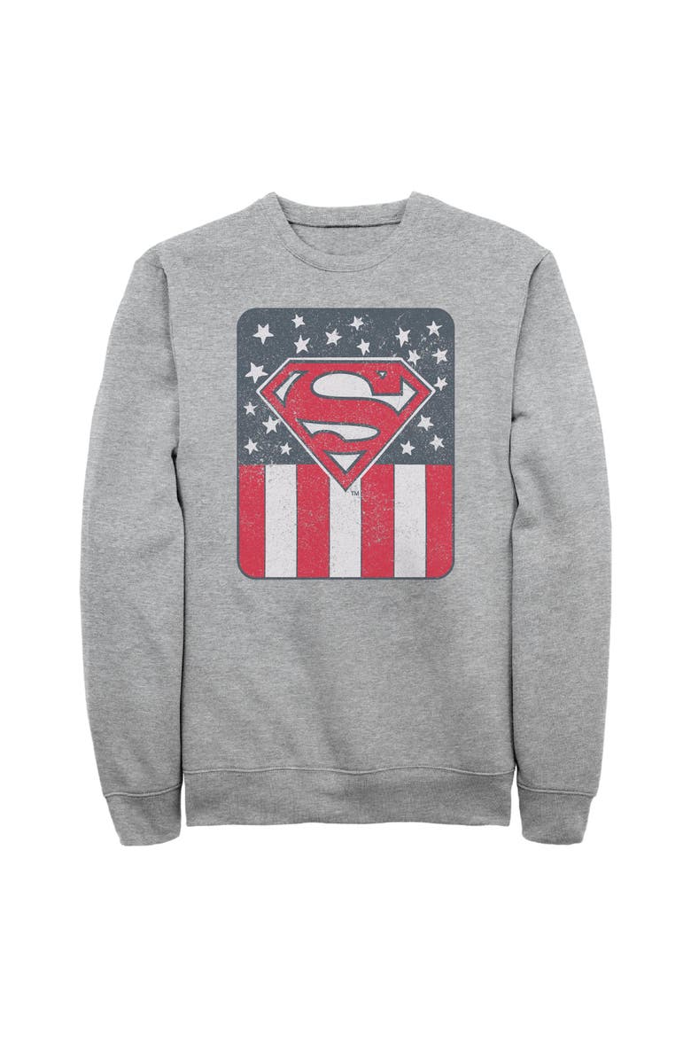 Men's Superman Patriotic S Shield  Sweatshirt, Main, color, Athletic Heather