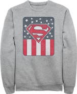 SUPERMAN Men's Superman Patriotic S Shield  Sweatshirt