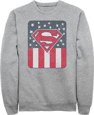 SUPERMAN Men's Superman Patriotic S Shield  Sweatshirt