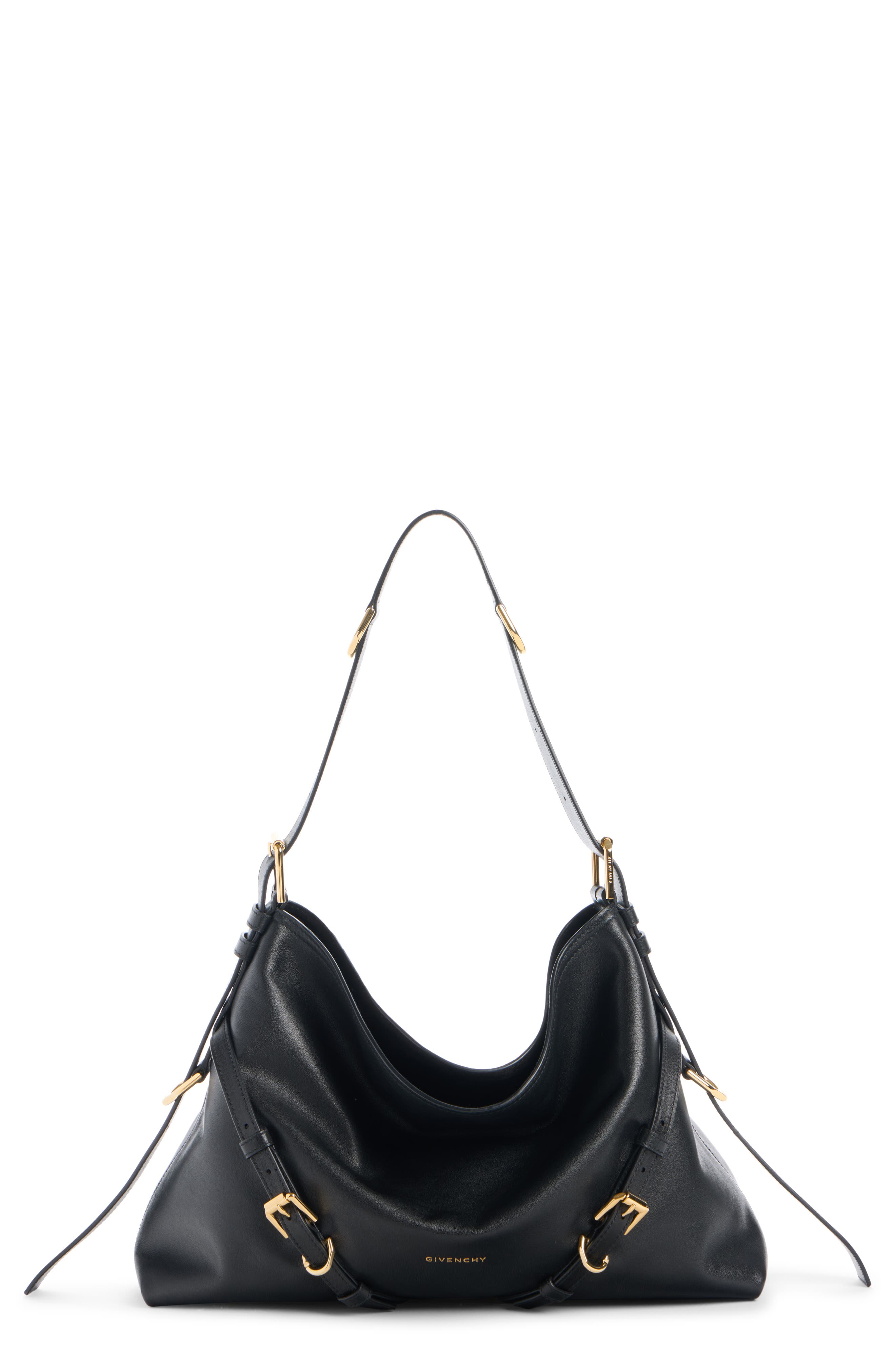 Givenchy Medium Voyou Leather Shoulder Bag, Main, color, Black