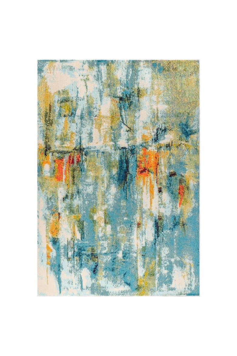 Groovy Solid Shag Area Rug, Main, color, Blue/Cream
