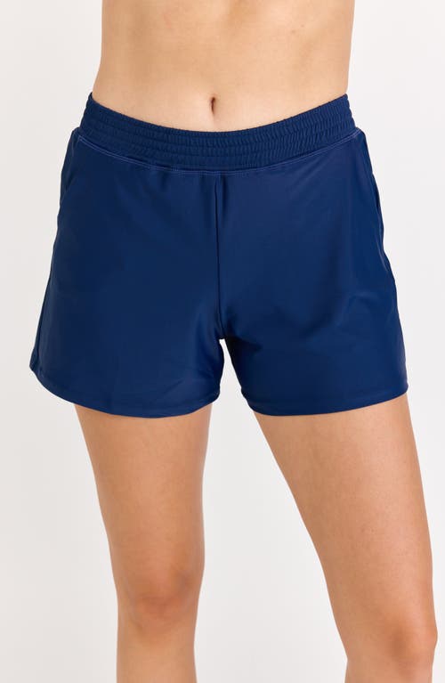 Calypsa Classic Fit Swim Shorts With Panty in Navy at Nordstrom, Size X-Large