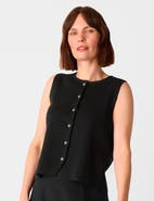 Whistles Lucy Button Front Knit Tank