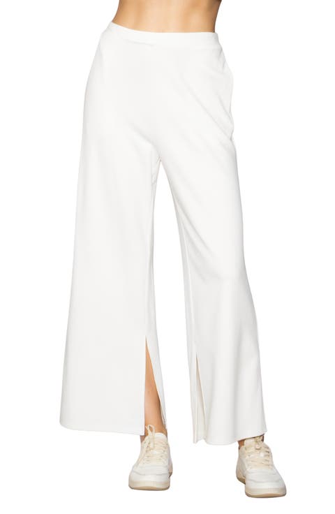 Side Split Wide Leg Knit Pants