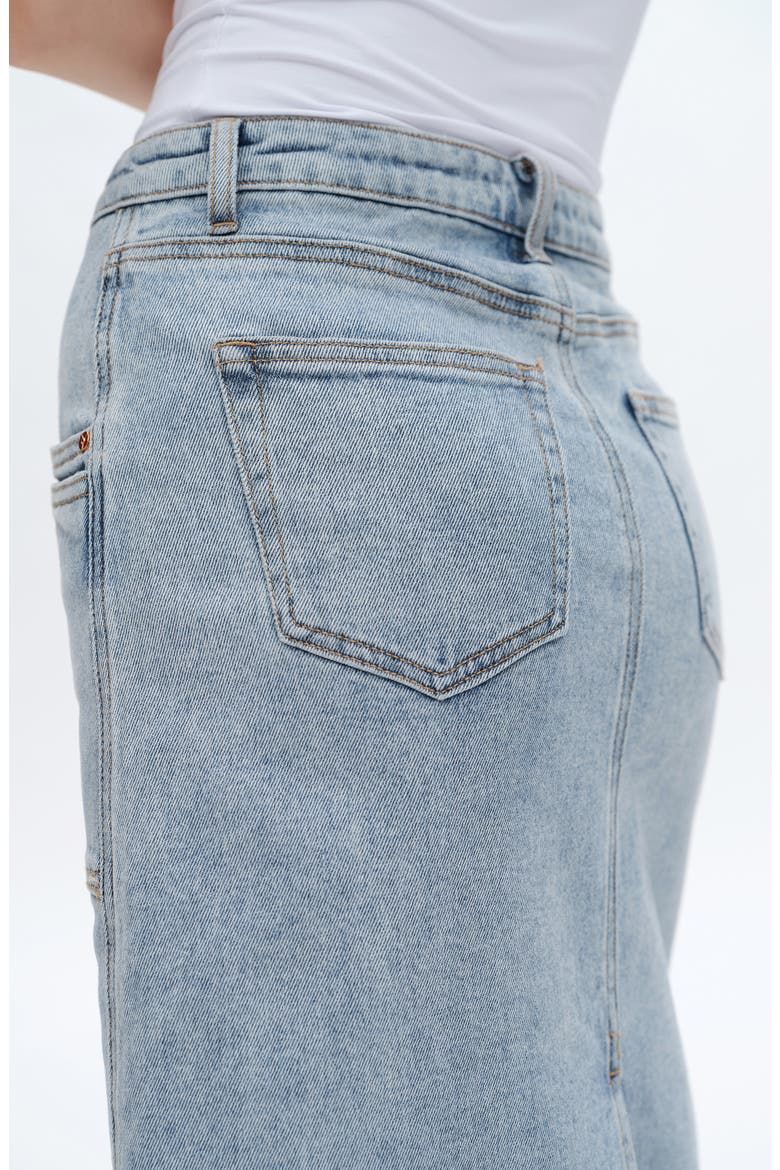 Beth Denim Midi Skirt, Alternate, color, WHISPY