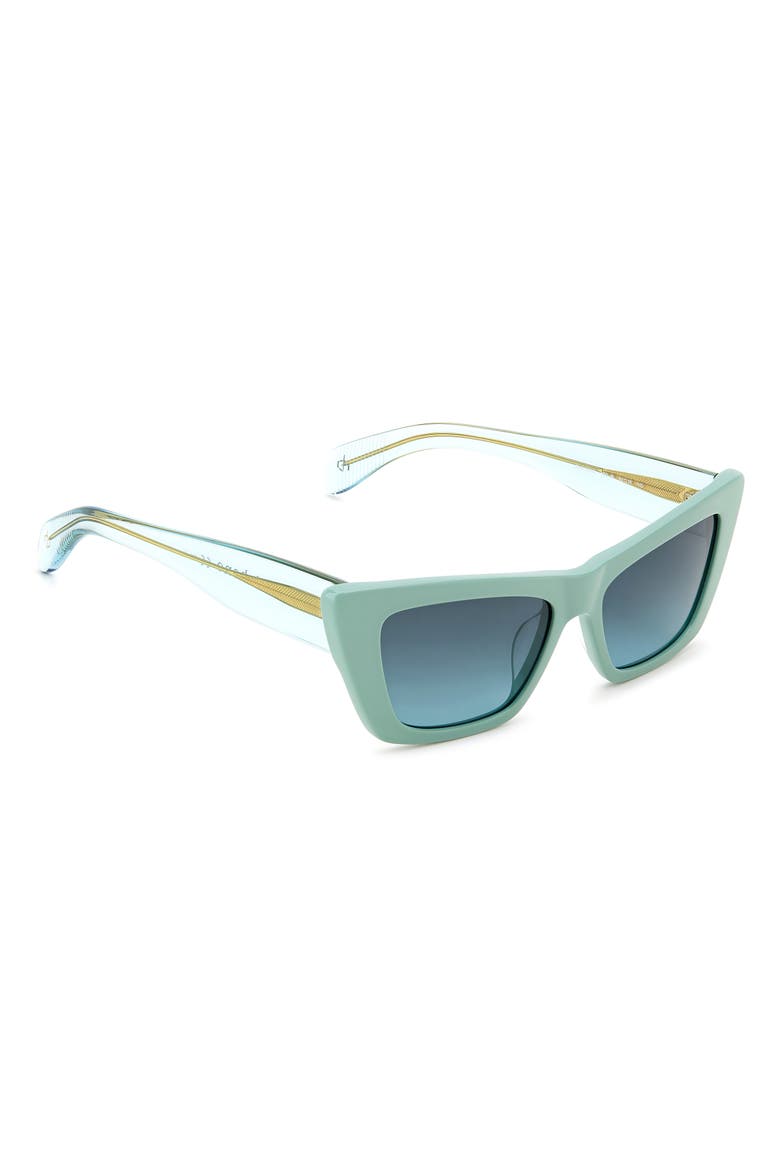 53mm Cat Eye Sunglasses, Alternate, color, GREEN/ GRAY SHADED GREEN