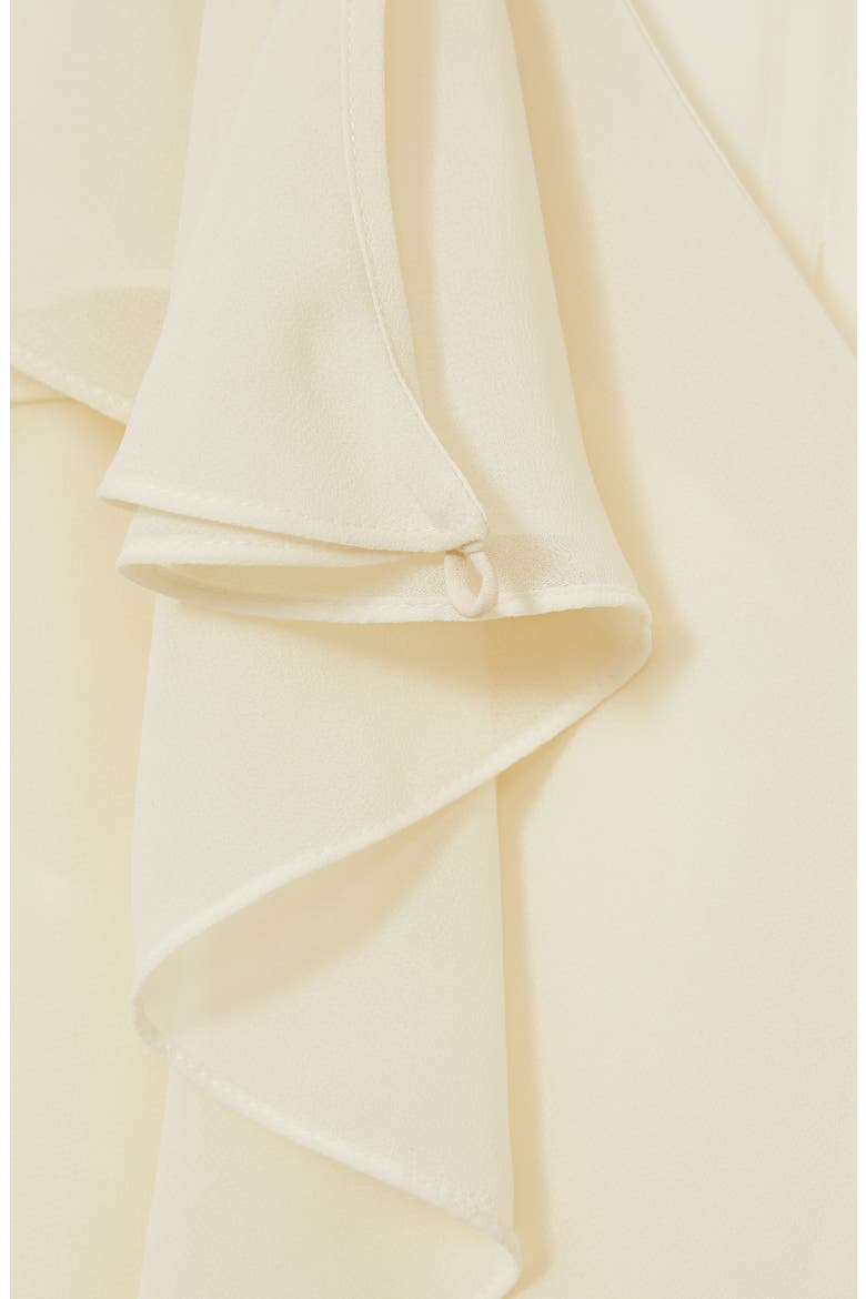 Milo Semisheer Ruffle Fluted Sleeve High-Low Top, Alternate, color, CREAM