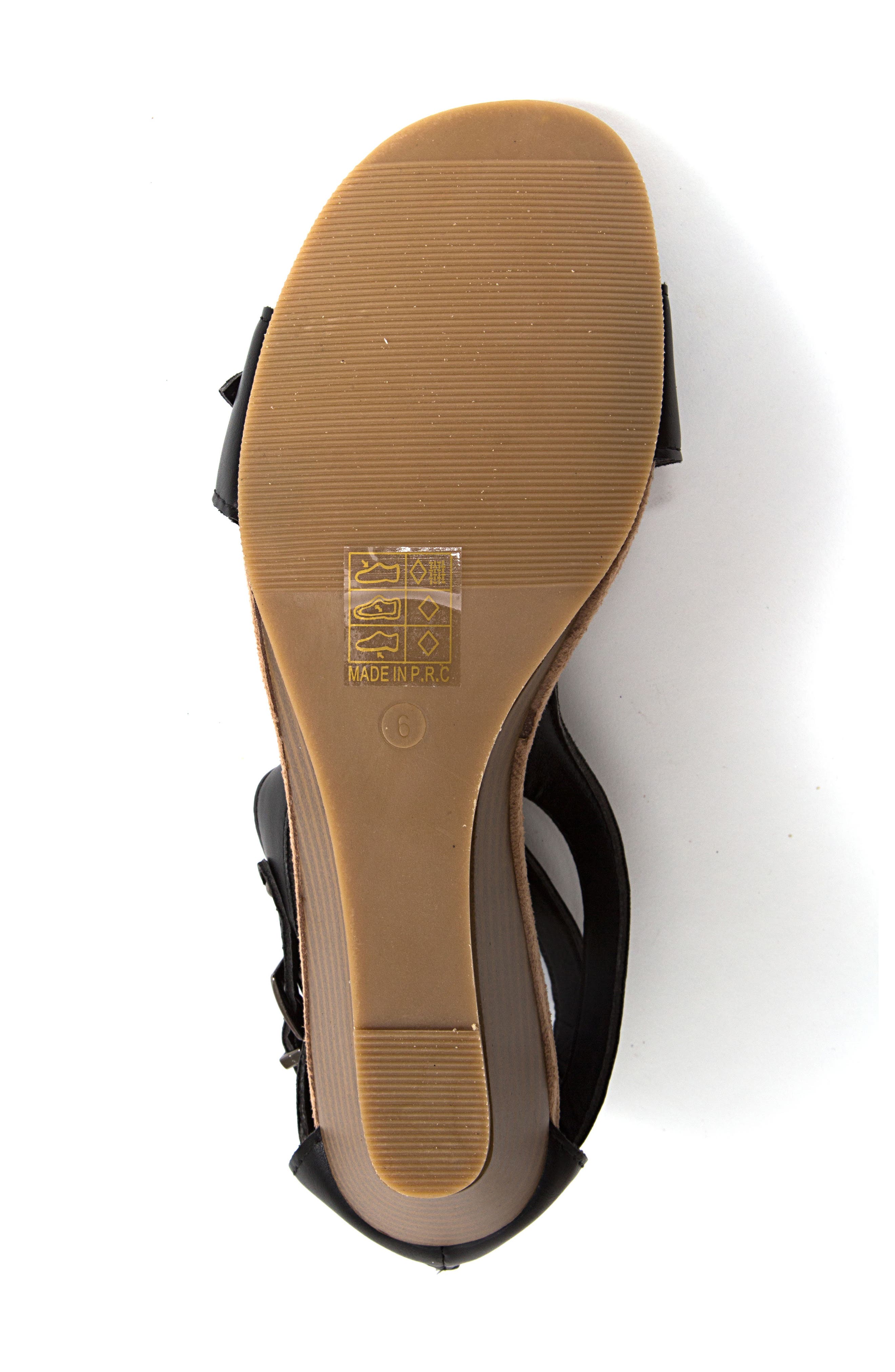 Softy Wedge Heel Sandal, Alternate, color, BLACK