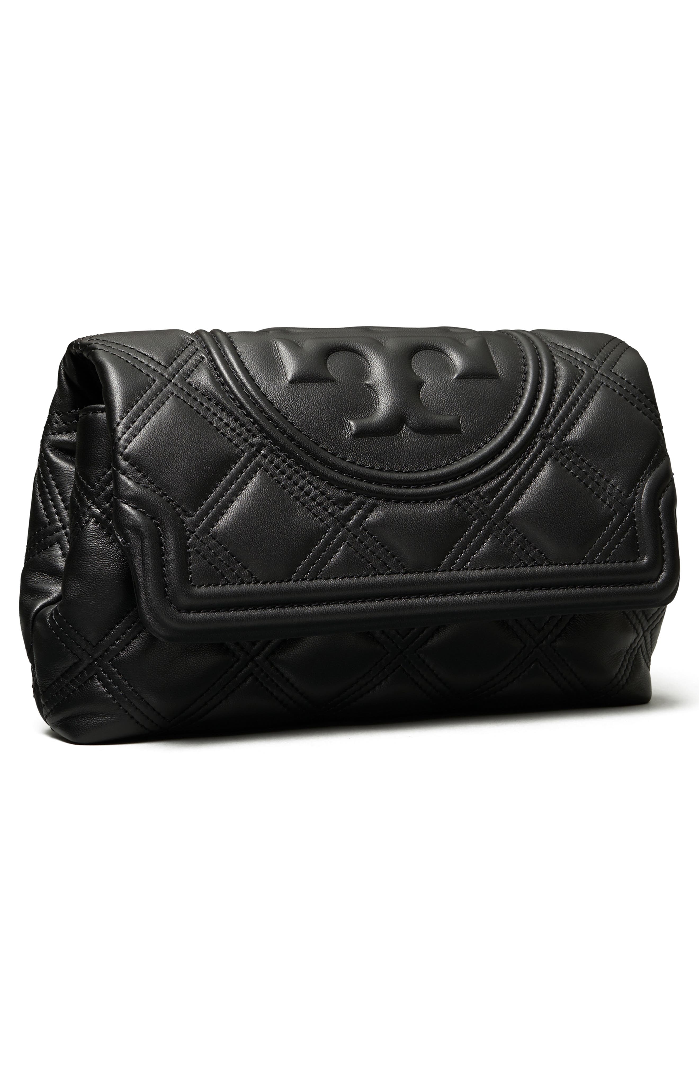 Tory Burch Fleming Soft Quilted Leather Clutch, Alternate, color, 