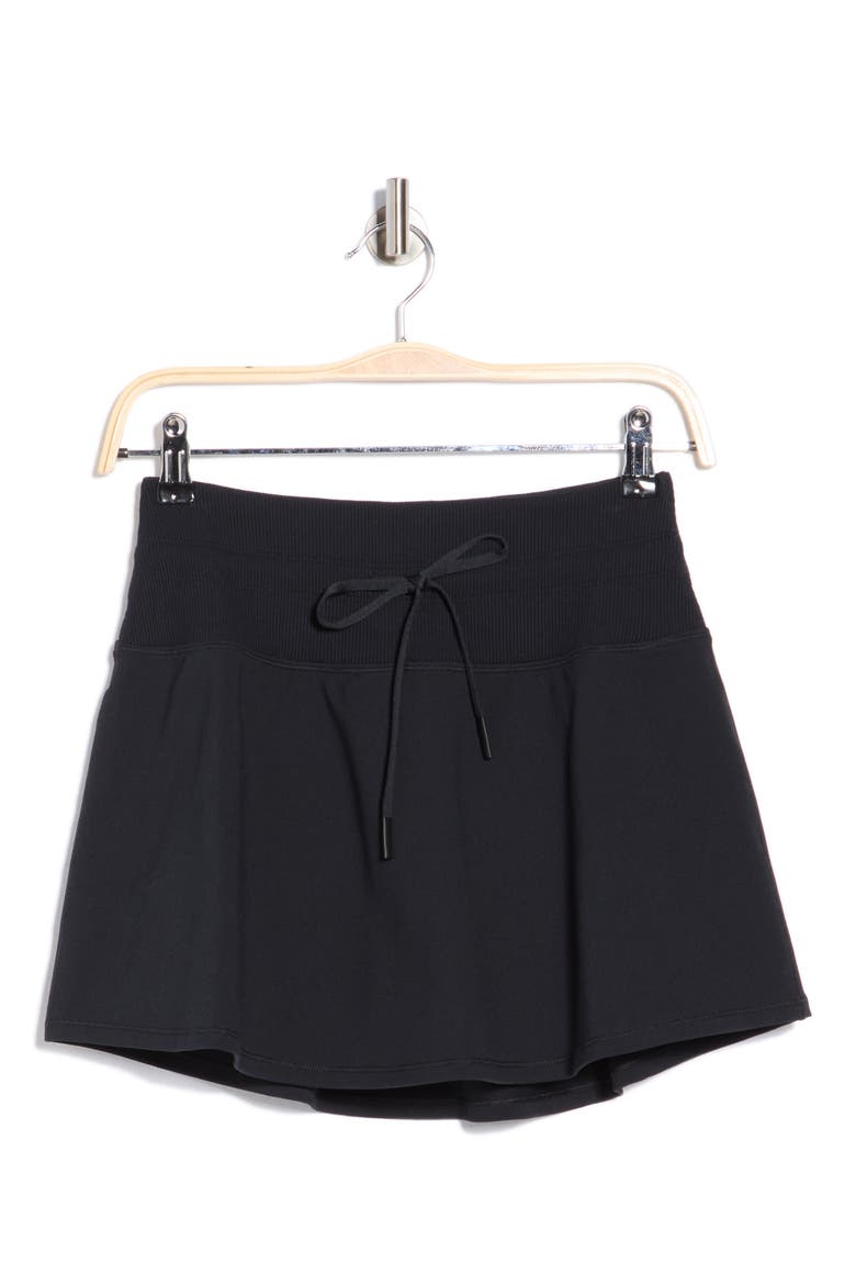 GoWalk® Rib Mix Skirt, Alternate, color, BOLD BLACK