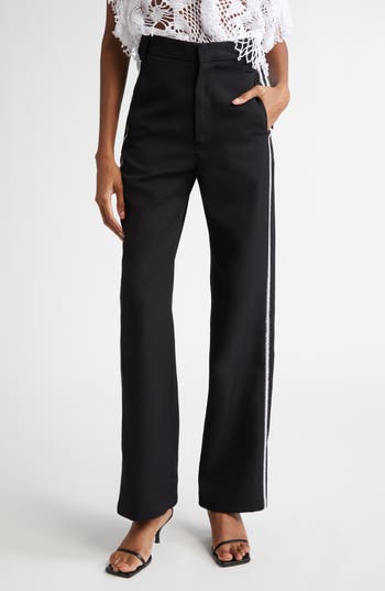 Diotima Thirds Plaid Straight Leg Trousers In Black