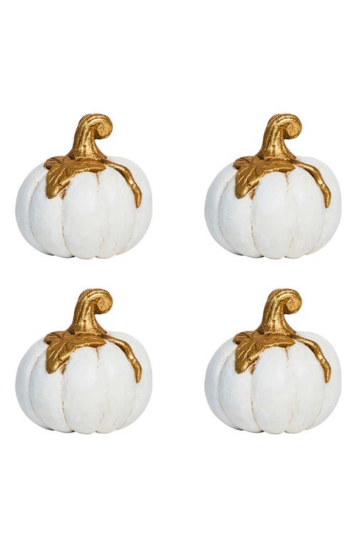 Juliska Forest Walk Pumpkin Set Of 4 Place Card Holders In White