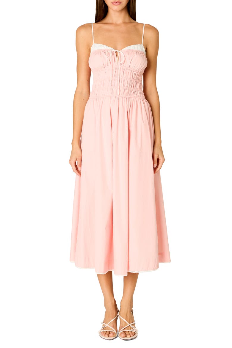 Thomas Smocked Sleeveless Midi Dress, Main, color, BLUSH