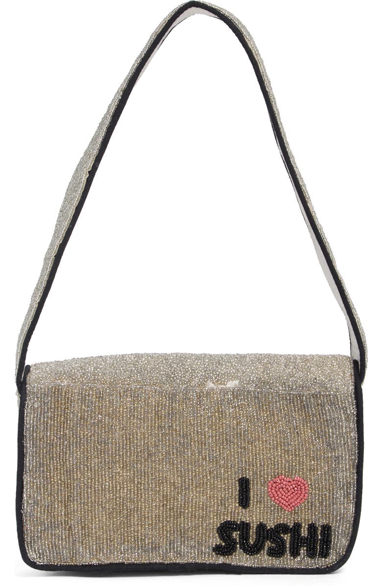 Collection XIIX Beaded Sushi Baguette Shoulder Bag, Alternate, color, Silver Multi