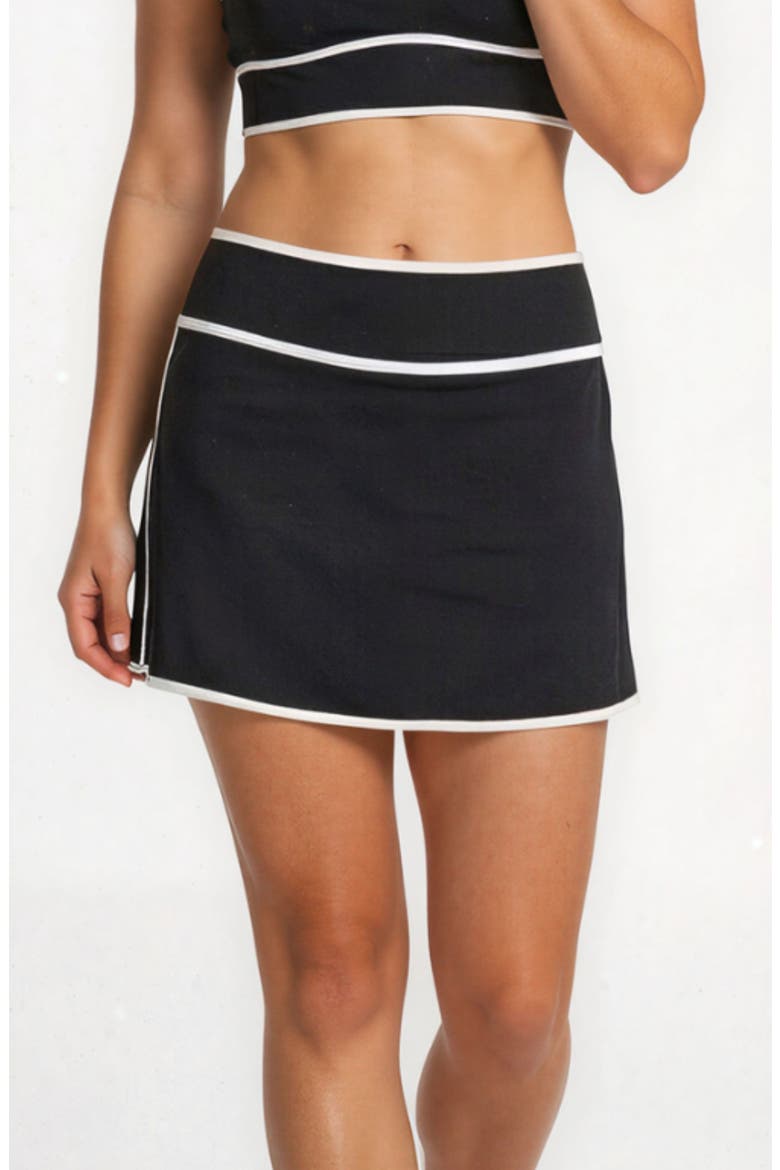 Short Swim Skirt Two-Toned Collection, Main, color, Black & White