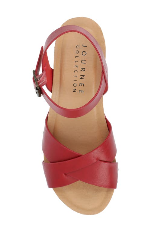 Journee Collection Platform Sandal In Red