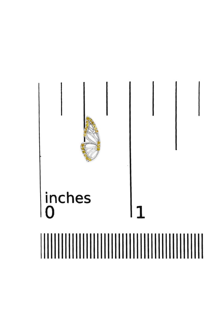 Haus of Brilliance 925 Sterling Silver 1/6ct TDW  Yellow Treated Diamond Butterfly Earrings, Alternate, color, Silver