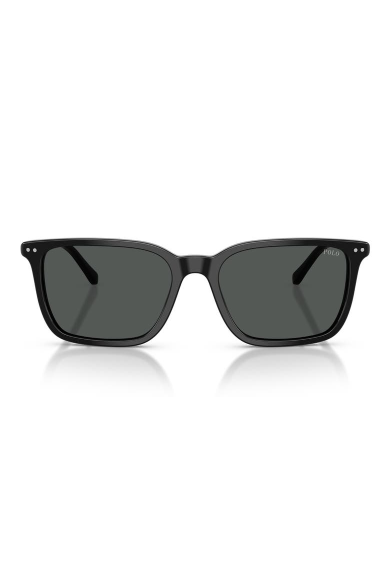 PH4226 56mm Pillow Sunglasses, Main, color, SHINY BLACK / DARK GREY