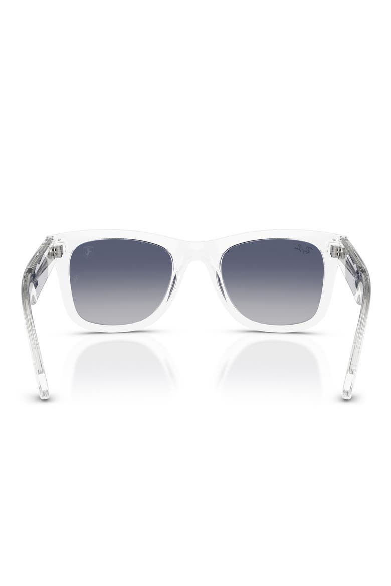 Scuderia Ferrari 50mm Square Sunglasses, Alternate, color, TRANSPARENT / LIGHT GREY