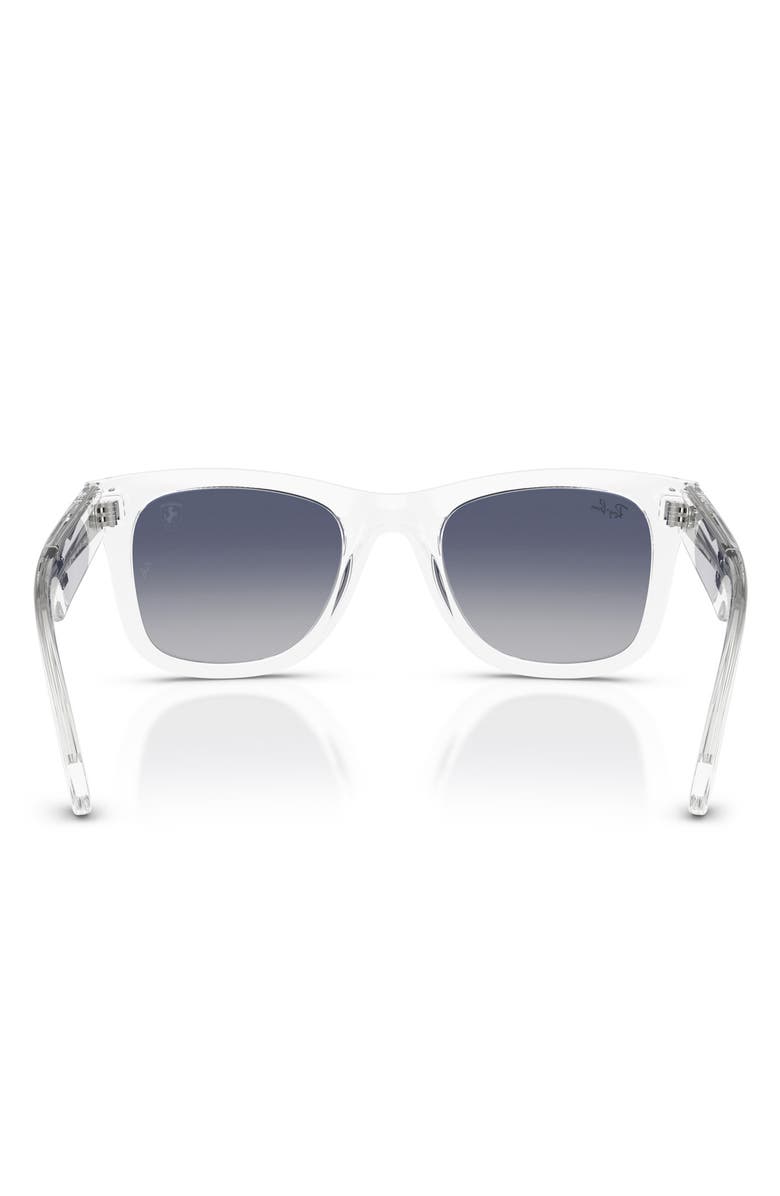 Ray-Ban Scuderia Ferrari 50mm Square Sunglasses, Alternate, color, Transparent / Light Grey