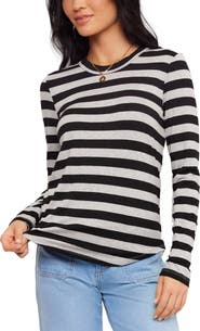 Karen Kane Stripe Crewneck Long Sleeve Top