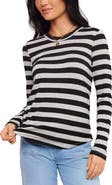 Karen Kane Stripe Crewneck Long Sleeve Top