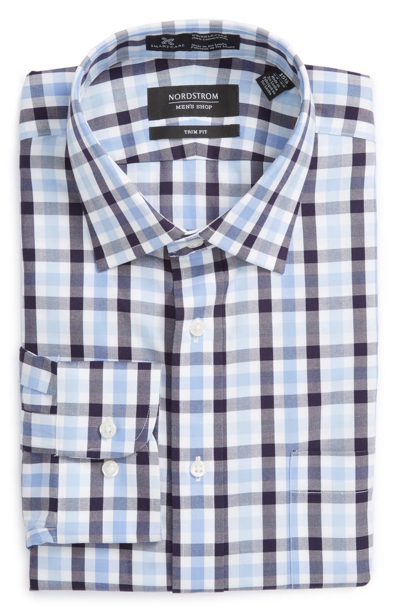 NORDSTROM MEN'S SHOP Smartcare<sup>™</sup> Trim Fit Check Dress Shirt, Alternate, color,