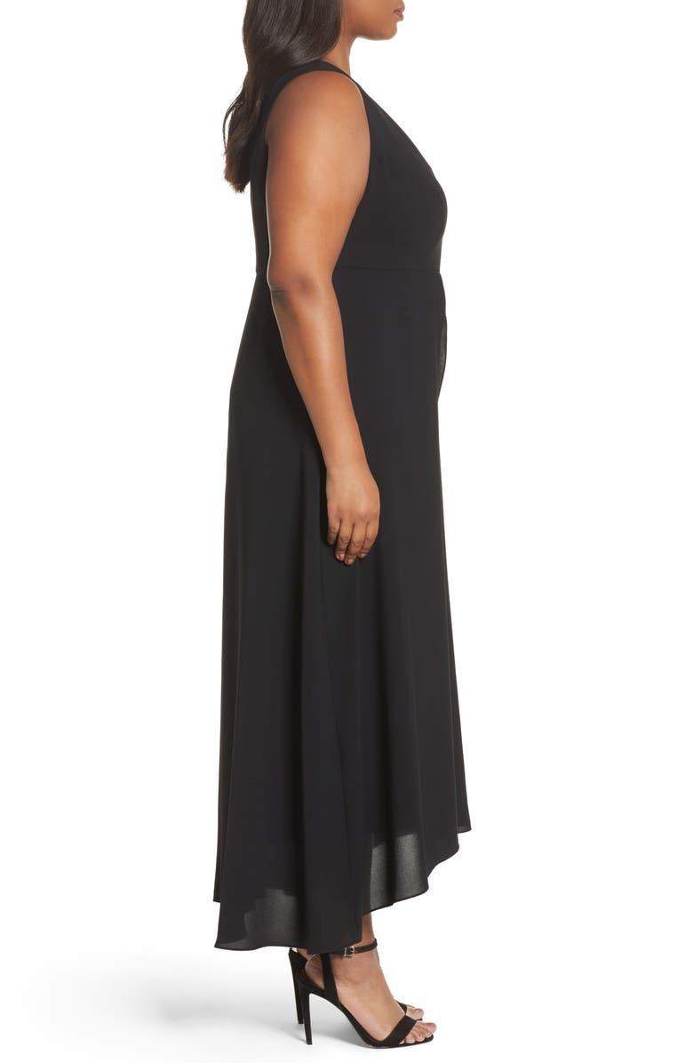 Adrianna Papell V-Neck Chiffon Overlay Jumpsuit, Alternate, color,