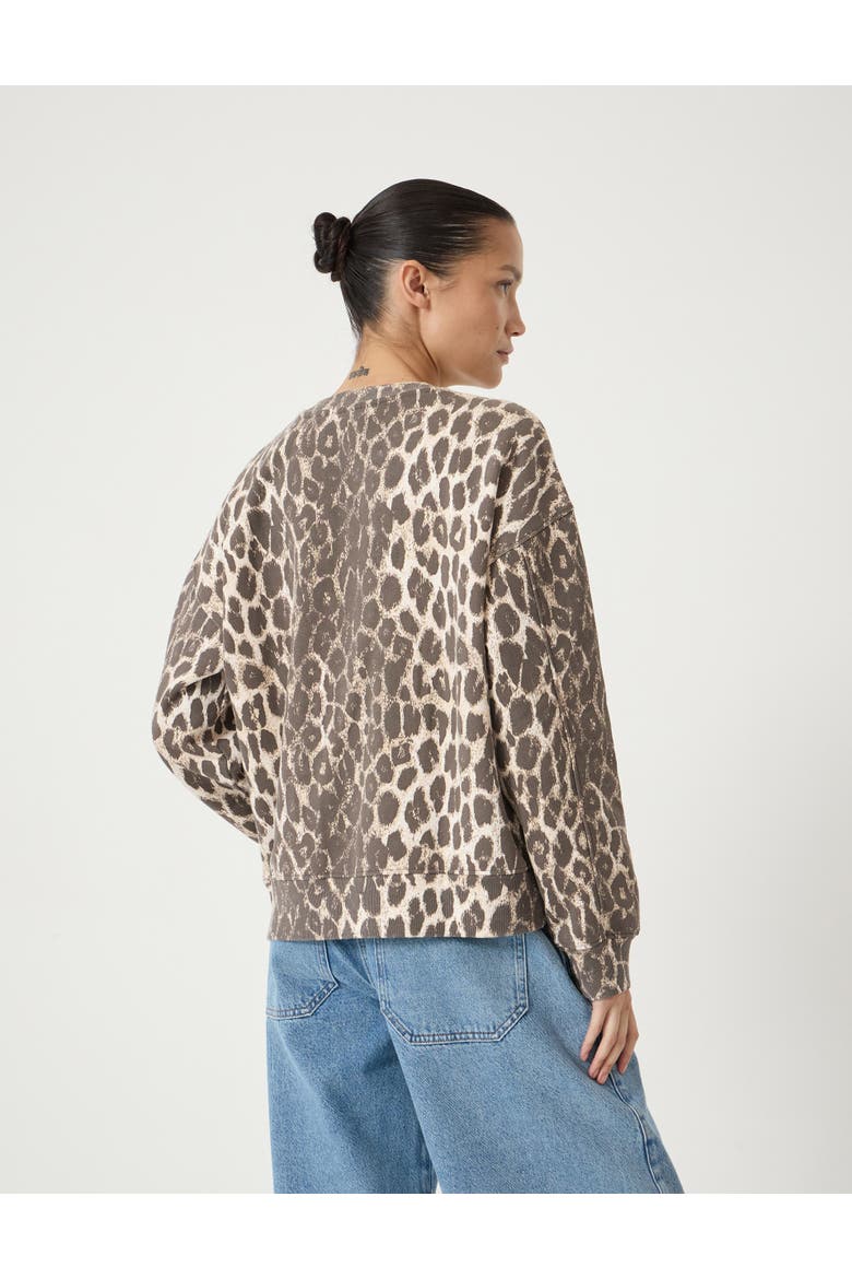 Astra Leopard Print Cotton Sweatshirt, Alternate, color, Trans Neutral Leopard Print