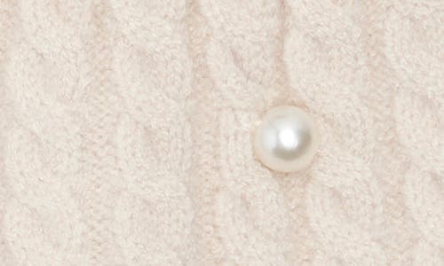 Toby Embellished Cable Stitch Beanie With Faux Fur Pompom & Mittens Set