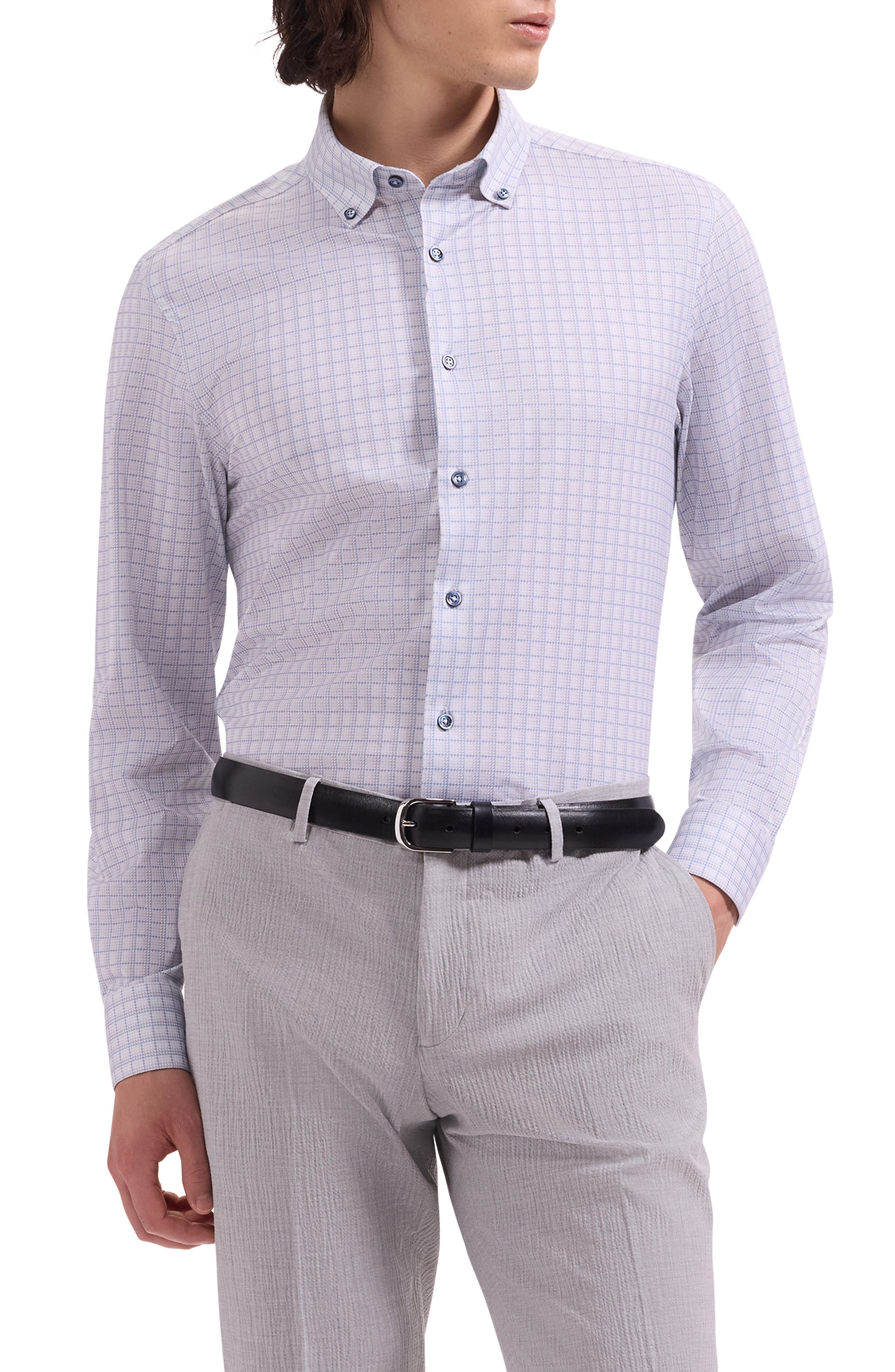 Brent OoohCotton Houndstooth Check Button-Down Shirt