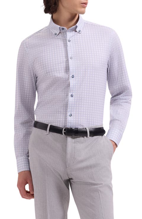 Brent OoohCotton® Houndstooth Check Button-Down Shirt