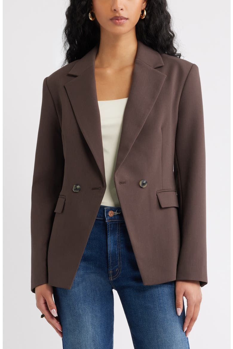 The Icon Hourglass Blazer, Alternate, color, BROWN SEAL