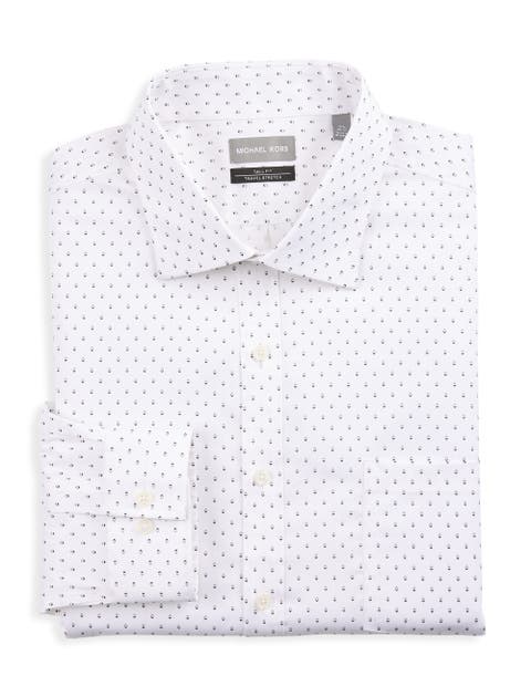 Big & Tall Non-Iron Geometric Print Dress Shirt