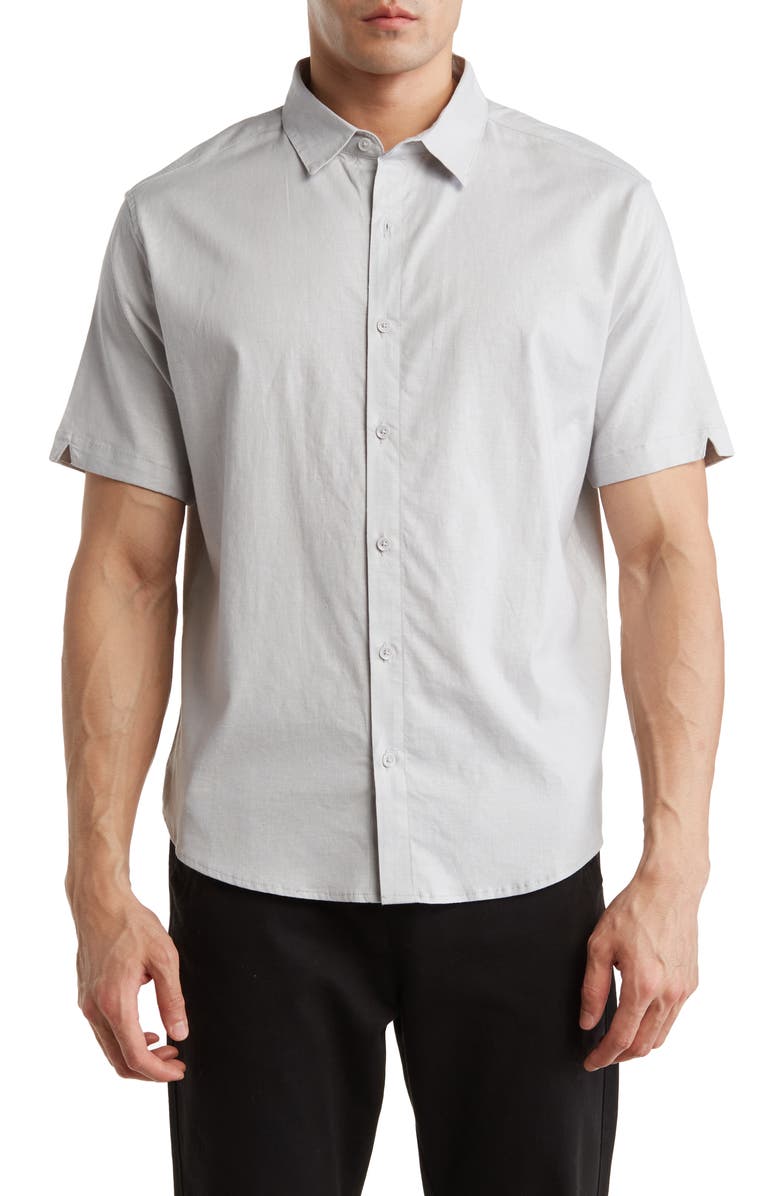 PTO Island Short Sleeve Button-Up Shirt, Main, color, 