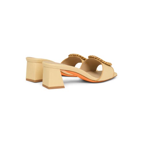 SANTONI RAFFIA MID-HEEL SANDAL