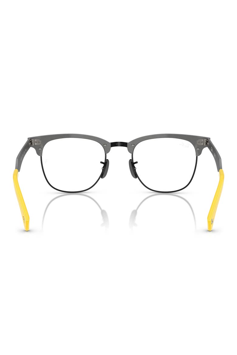 x Scuderia Ferrari 51mm Square Optical Glasses, Alternate, color, DARK GREY/ YELLOW